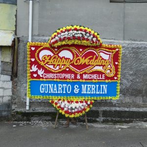 Bunga Papan Happy Wedding 001